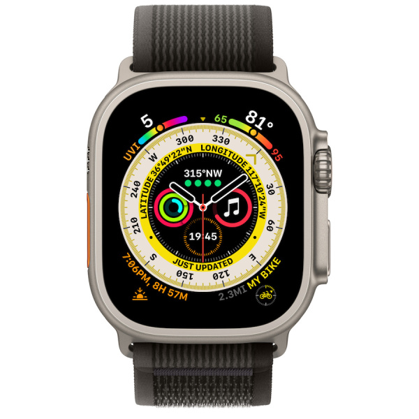 Часы Apple Watch Ultra 49mm Titanium Case with Black/Gray Trail Loop Band - M/L (GPS + Cellular)