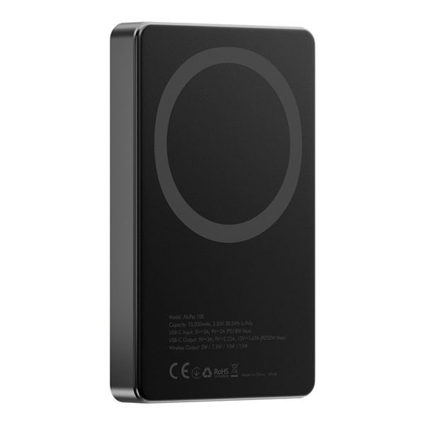 Внешний аккумулятор EnergEA AluPac 10K MagSafe 10000 мАч 15W, USB-C 20W Ultra Light Aluminium Gunmetal
