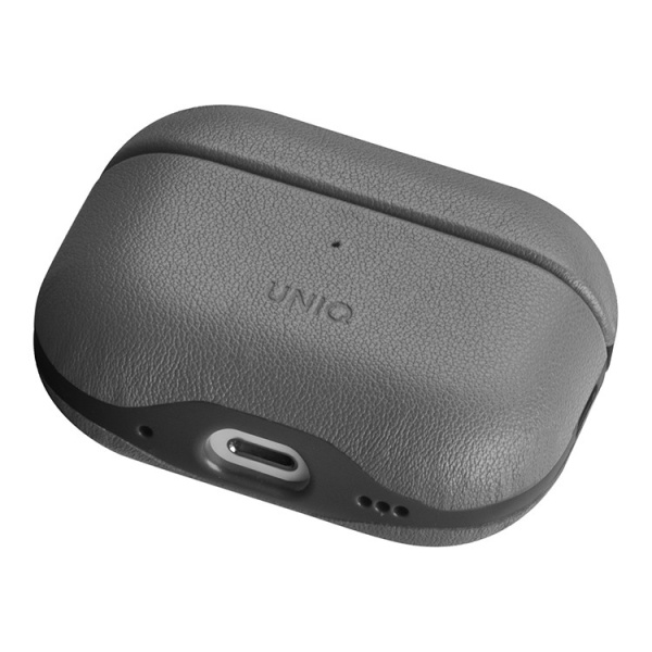 Чехол Uniq для Airpods Pro 2 Lyden DS Leatherette with handstrap Rhino Grey / Black Чехол Uniq для Airpods Pro 2 Lyden DS Leatherette with handstrap Rhino Grey / Black