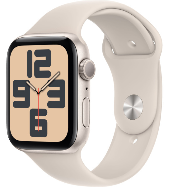 Apple Watch SE (2023) 44mm Starlight Aluminum Case with Starlight Sport Band (GPS) (размер S/M)