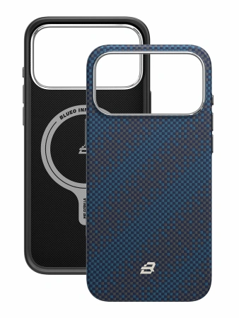 Защитный чехол Blueo Tactile Woven Armor Aramid Fiber (MagSafe) для iPhone 17 Pro Galaxy Blue