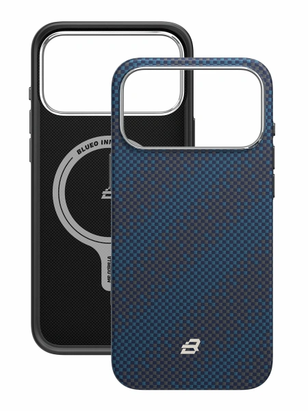 Защитный чехол Blueo Tactile Woven Armor Aramid Fiber (MagSafe) для iPhone 17 Pro Galaxy Blue