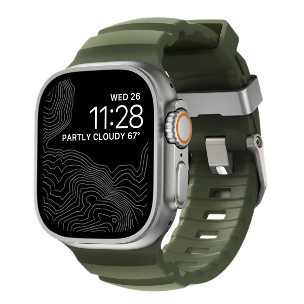 Ремешок Nomad Rocky Point Band для Apple Watch 49/45/44/42mm Forest / Natural Hardware