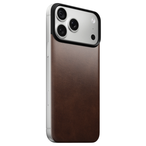 Кожаная задняя панель Nomad Magnetic Leather Back MagSafe (Horween) для iPhone 18 Pro Max/17 Pro Max Rustic Brown