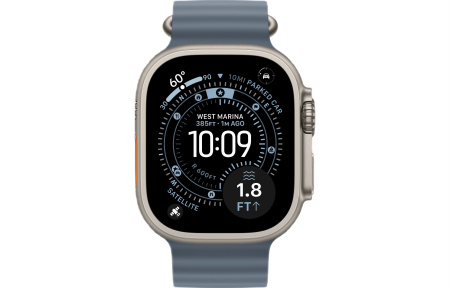 Apple Watch Ultra 3 (2025) 49mm Natural Titanium Case with Anchor Blue Ocean Band (GPS + Cellular)