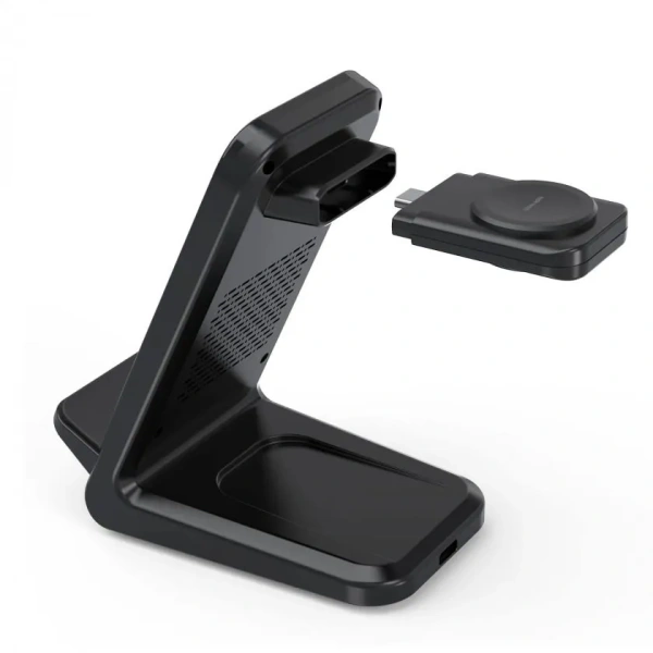 Беспроводная док-станция Choetech 3-в-1 Stand 15W Black