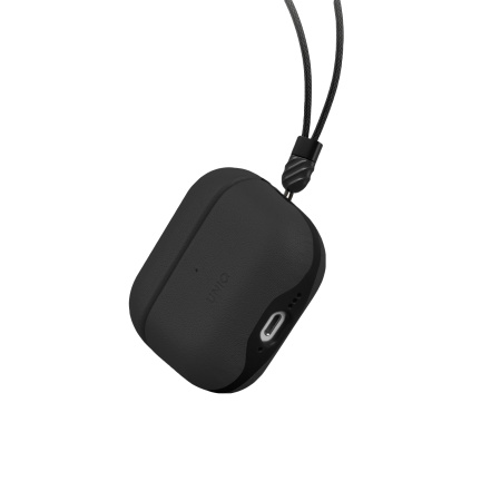 Чехол Uniq для Airpods 4 Lyden Leatherette with handstrap Black