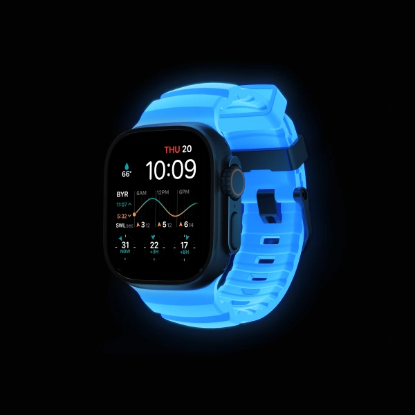 Ремешок Nomad Rocky Point Band для Apple Watch 49/45/44/42mm Icy Blue Glow/ Black Hardware