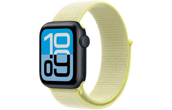 Часы Apple Watch SE 3 (2025) 44mm Midnight Aluminum Case with Neon Yellow Sport Loop (GPS)
