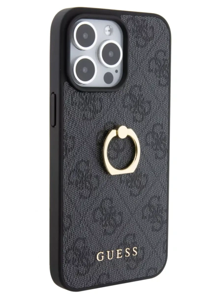 Чехол Guess для iPhone 15 Pro 4G + Ring Hard Grey