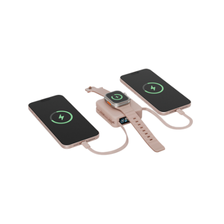 Внешний аккумулятор Energea Magpac Mini Plus Wireless Power Bank 10000mAh With Build in USB-C Cable & Display Pink