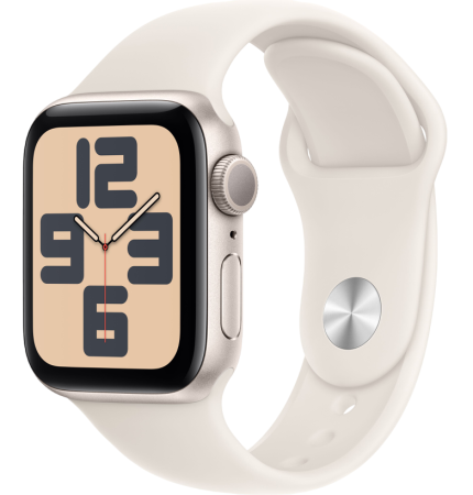 Apple Watch SE (2024) 40mm Starlight Aluminum Case with Starlight Sport Band (GPS) (размер S/M)