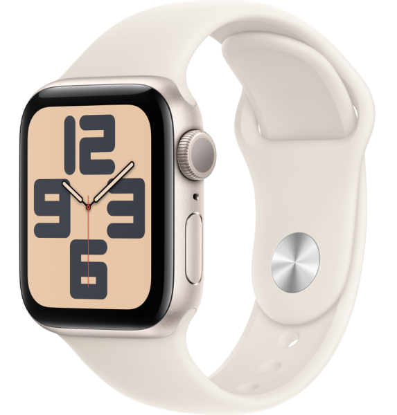 Часы Apple Watch SE (2024) 40mm Starlight Aluminum Case with Starlight Sport Band (GPS) (размер S/M)