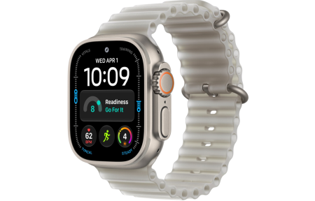 Часы Apple Watch Ultra 4 (2026) 49mm Natural Titanium Case with Translucent Gray Ocean Band (GPS + Cellular)