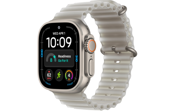 Часы Apple Watch Ultra 4 (2026) 49mm Natural Titanium Case with Translucent Gray Ocean Band (GPS + Cellular)