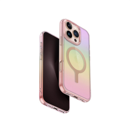 Защитный чехол Uniq для iPhone 16 Pro Iridescia (hologrophic) Magsafe Pink Prism