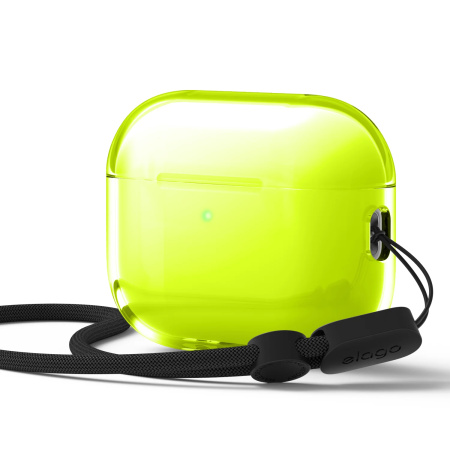 Чехол Elago для AirPods Pro 3 Clear Strap Case Neon Yellow