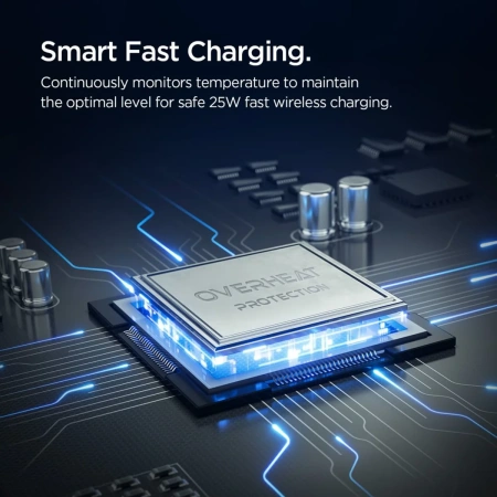 Автомобильный держатель с беспроводной зарядкой Spigen EV25MFAQ MAGNETIC Magsafe 25W QI2.2 Black