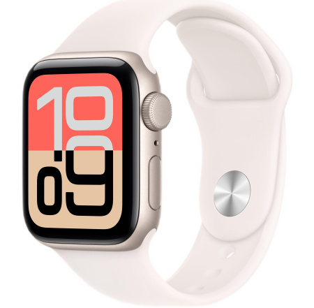 Часы Apple Watch SE 3 (2025) 40mm Starlight Aluminum Case with Starlight Sport Band (GPS) (размер S/M)195950386479