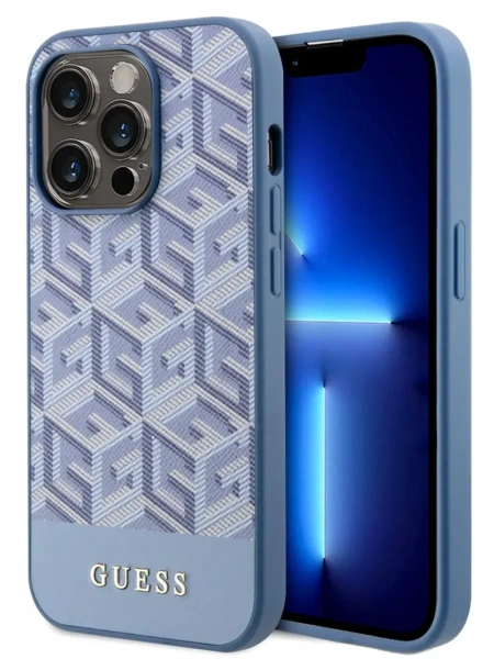 Чехол Guess для iPhone 15 Pro MagSafe G CUBE Hard Blue