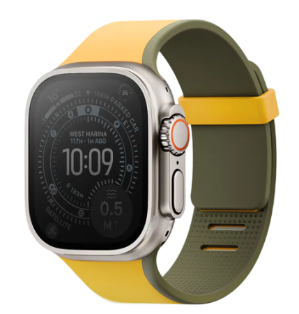 Ремешок Uniq для Apple Watch 44/45/46/49mm Revix IV Reversible Magnetic Canary Yellow / Deep Forest