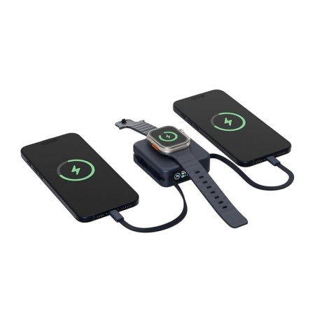 Внешний аккумулятор Energea Magpac Mini Plus (CCC) Wireless Power Bank 10000mAh With Build in USB-C Cable & Display Blue