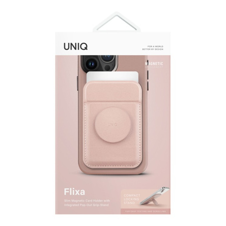 Магнитный бумажник UNIQ Flixa Magnetic Card Wallet with MagSafe Pink