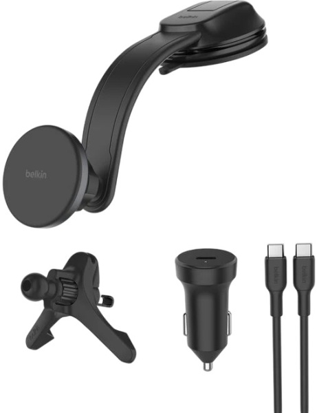 Беспроводное автомобильное зарядное устройство Belkin BoostCharge Magnetic Wireless Charging 15W Car Vent And Dash Mount Black