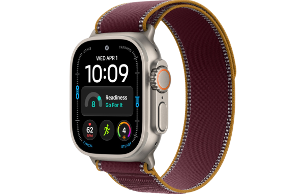 Часы Apple Watch Ultra 4 (2026) 49mm Natural Titanium Case with Burgundy Trail Loop - Medium (GPS + Cellular)