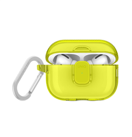 Защитный чехол Uniq для Airpods Pro 2 Glase PRO TPU Lock case Light Lime