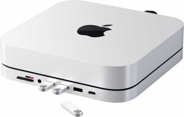 USB док станция с подставкой Satechi Mac Mini Stand & Hub для Mac Mini.