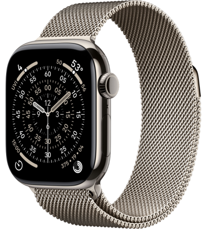 Часы Apple Watch Series 11 42mm Gold Titanium Case with Natural Milanese Loop (GPS + LTE)