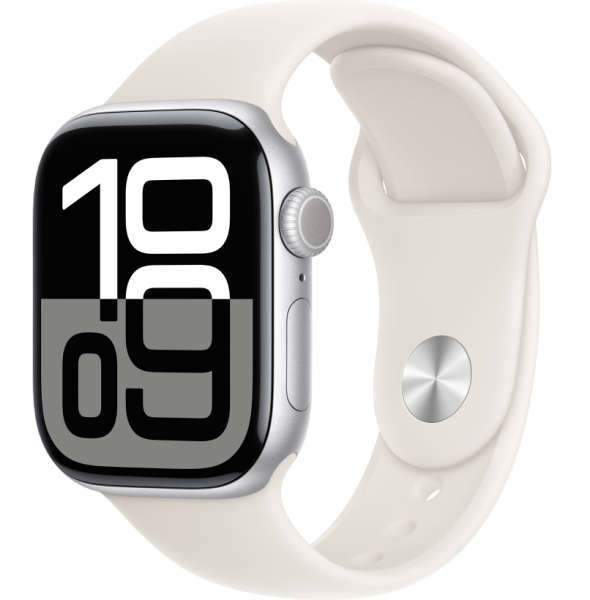 Apple Watch Series 10 42mm Silver Aluminum Case with Starlight Sport Band (GPS) (размер S/M)