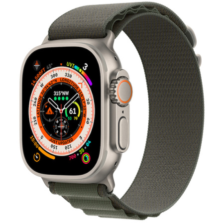 Часы Apple Watch Ultra 49mm Titanium Case with Green Alpine Loop Band - Small (GPS + Cellular)