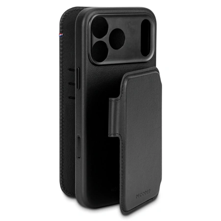 Защитный чехол Decoded c картхолдером Leather Detachable Wallet для iPhone 17 Pro Max Black
