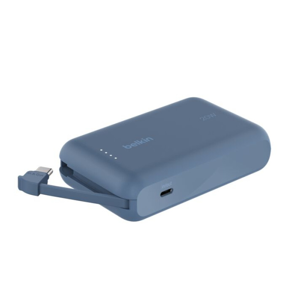 Внешний аккумулятор Belkin BoostСharge Power Bank 10000mAh USB-C 20W со встроенным кабелем USB-C Blue