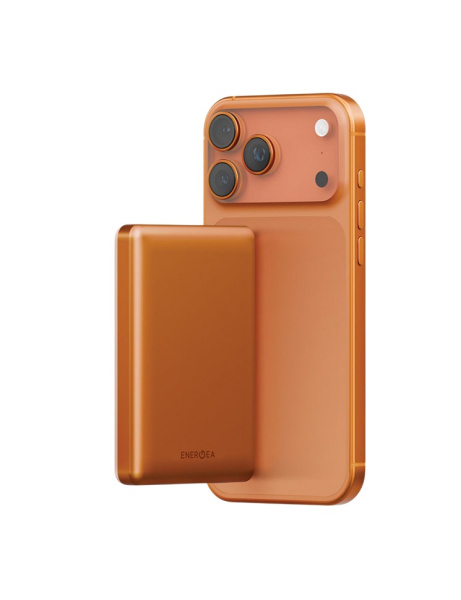 Внешний аккумулятор EnergEA AluPac 10K (CCC) MagSafe 10000 мАч 15W, USB-C 20W Ultra Light Aluminium Orange