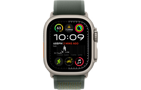 Часы Apple Watch Ultra 2 (2024) 49mm Natural Titanium Case with Green Trail Loop - M/L (GPS + Cellular)