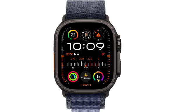 Часы Apple Watch Ultra 2 (2024) 49mm Black Titanium Case with Navy Alpine Loop Band - Small (GPS + Cellular)