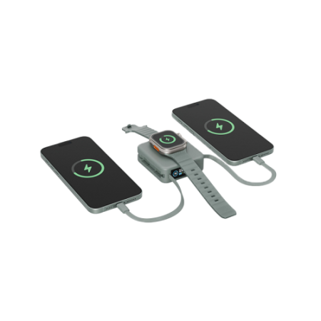 Внешний аккумулятор Energea Magpac Mini Plus Wireless Power Bank 10000mAh With Build in USB-C Cable & Display Sage