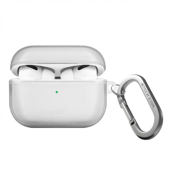 Чехол для AirPods Pro (2-го поколения) Uniq Glase с карабином Clear