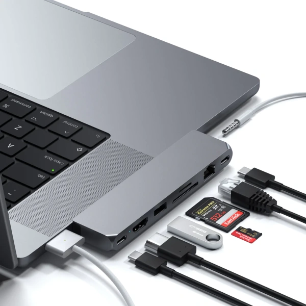 Адаптер Satechi Pro Hub Max Dual USB-C Space Gray