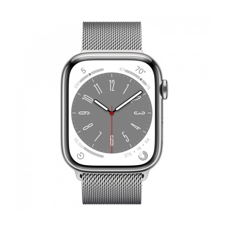 Часы Apple Watch Series 8 45mm Silver Stainless Steel Case with Silver Milanese Loop (GPS+Cellular)