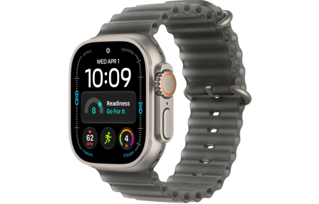 Часы Apple Watch Ultra 4 (2026) 49mm Natural Titanium Case with Translucent Black Ocean Band (GPS + Cellular)