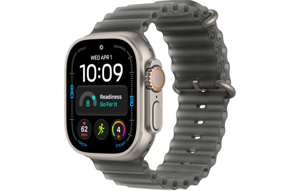 Часы Apple Watch Ultra 4 (2026) 49mm Natural Titanium Case with Translucent Black Ocean Band (GPS + Cellular)