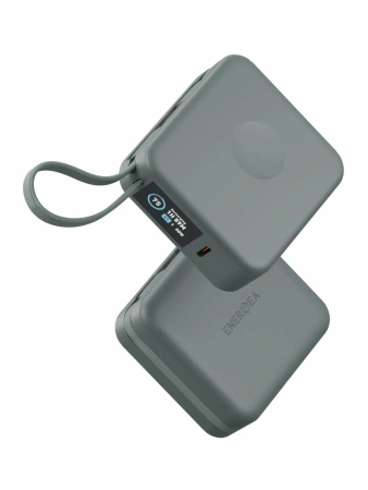 Внешний аккумулятор Energea Magpac Mini Plus Wireless Power Bank 10000mAh With Build in USB-C Cable & Display Sage