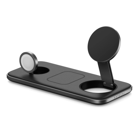 Зарядное устройство 3-в-1 Satechi Qi2 Trio Wireless Charging Pad Black