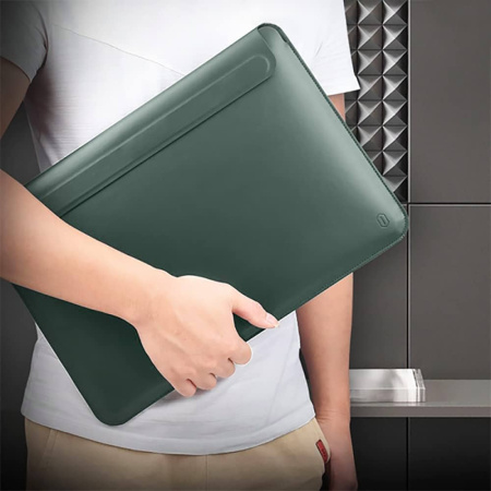 Чехол для MacBook Pro 16 (2021) WIWU Skin New Pro 2 Leather Sleeve Green