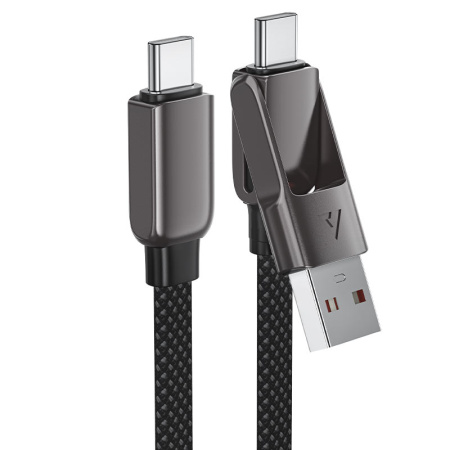 Зарядный дата кабель ACEFAST C13-05 USB-A/USB-C - USB-C 0.2м Black