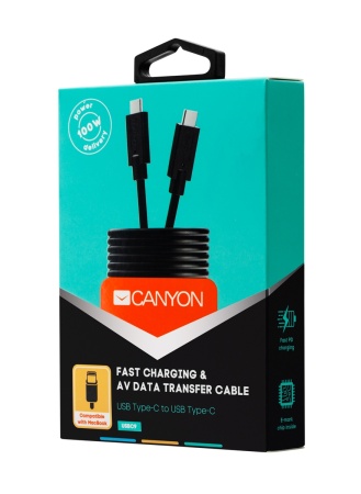 Кабель Canyon CNS-USBC9 USB-C - USB-C USB 3.1 100W 1m Black